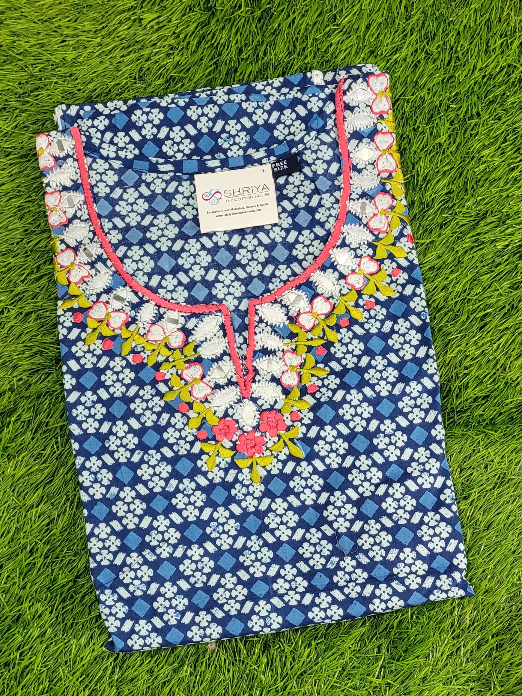 Premium quality printed designer cotton Kafthan Nighties - free size