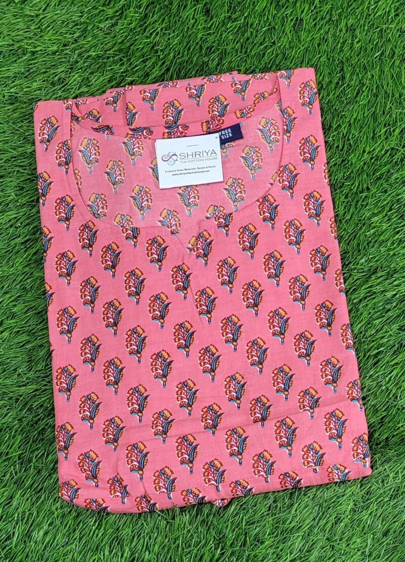 Premium quality printed designer cotton Kafthan Nighties - free size