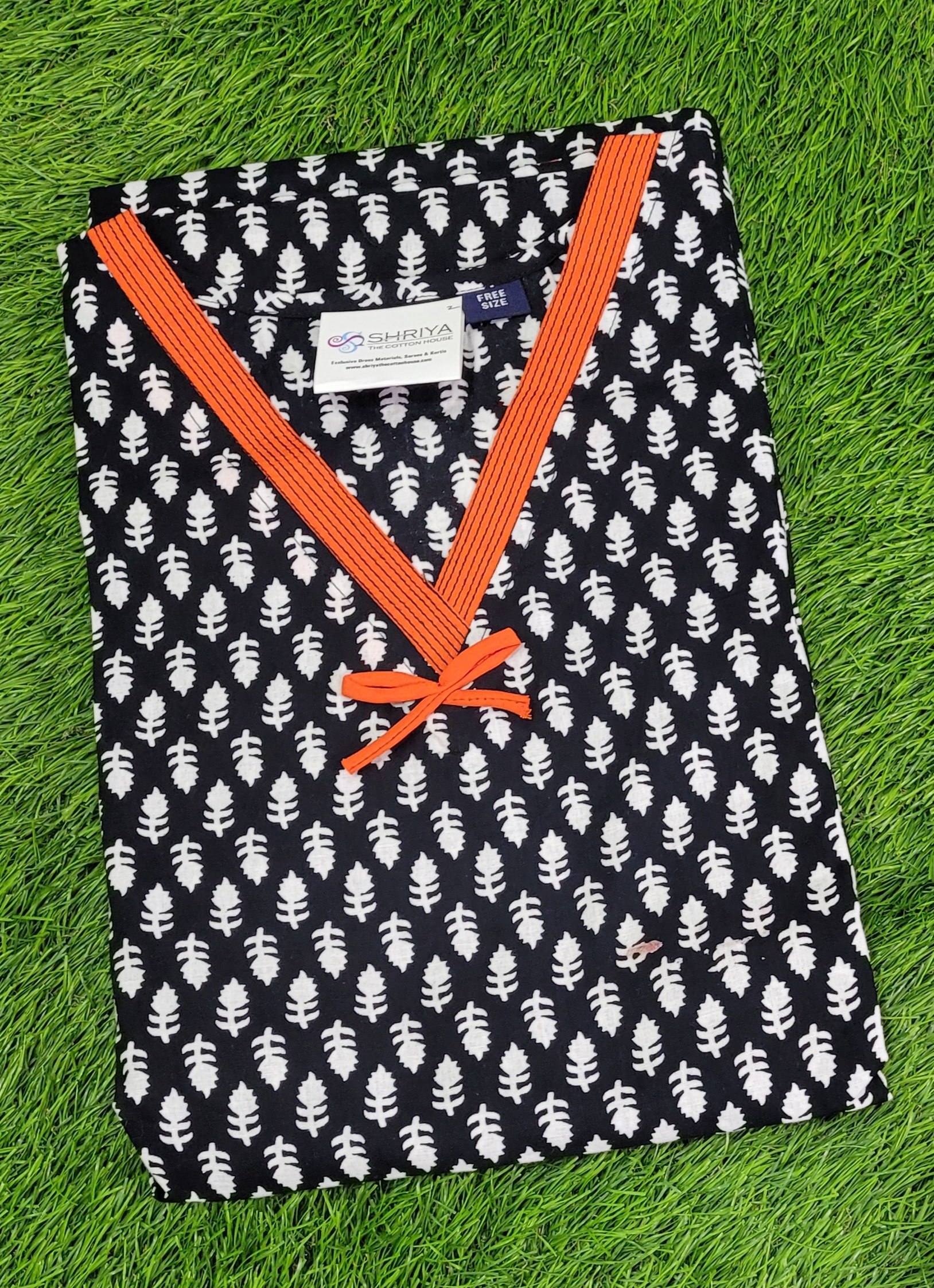 Premium quality printed designer cotton Kafthan Nighties - free size