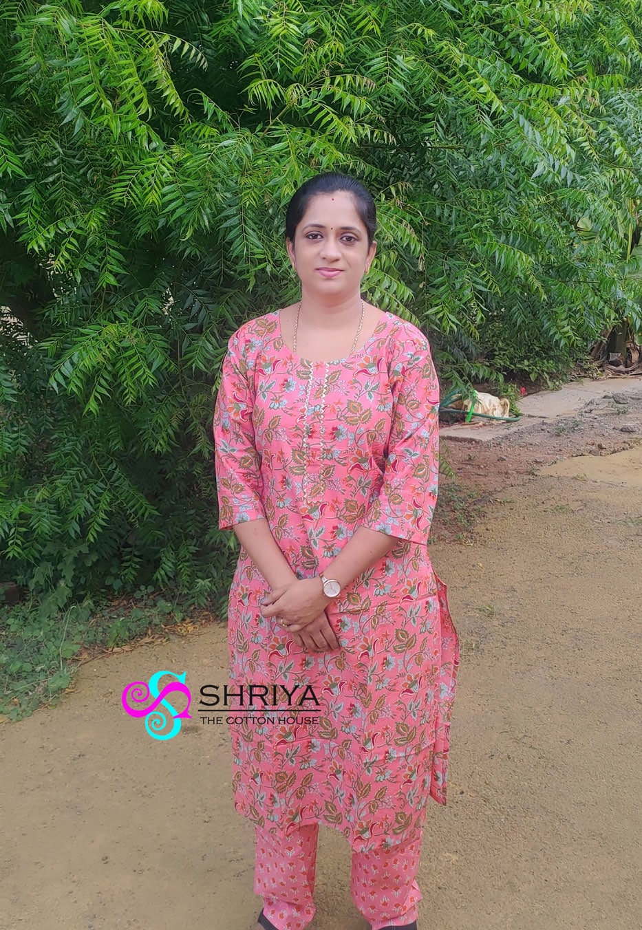 Aura- Handblock printed jaipur cotton top with a Printed bottom