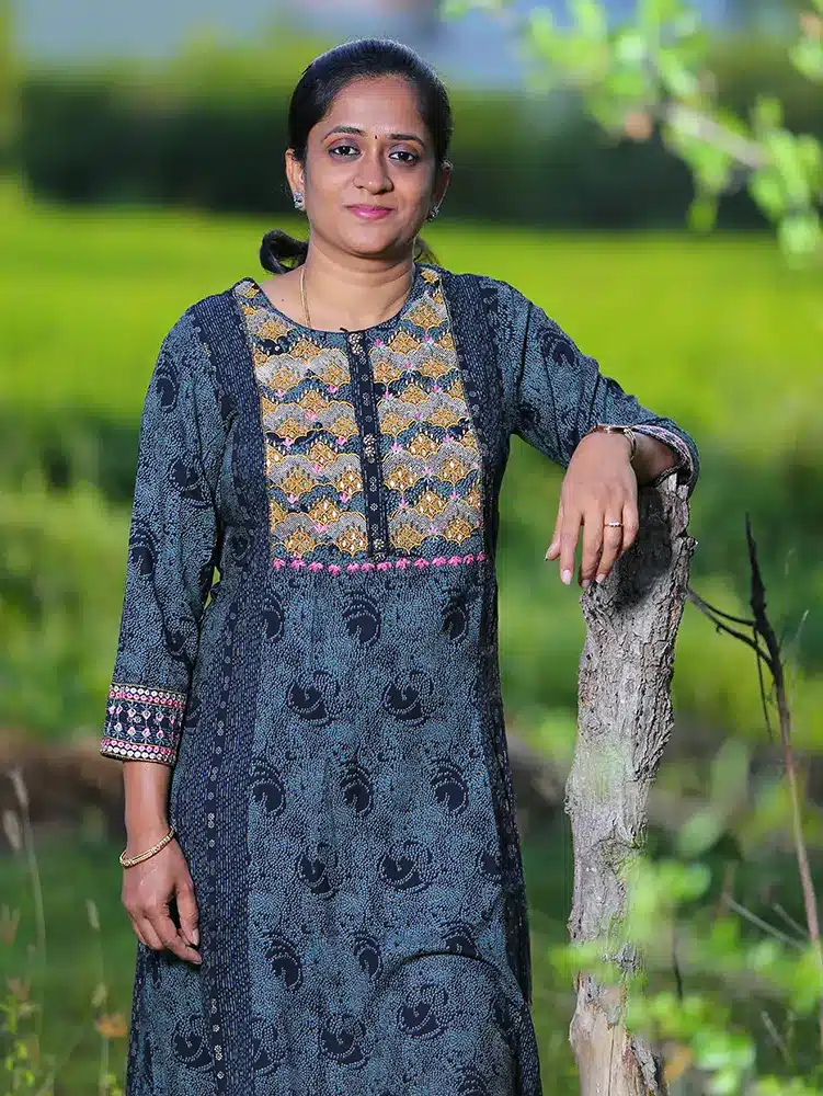Printed Rayon top with a beautiful handwork on yoke - Image 2