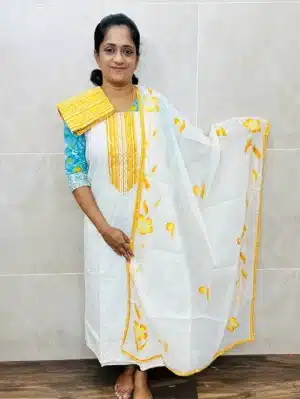 Acoba cotton top with cotton dupatta and cotton bottom