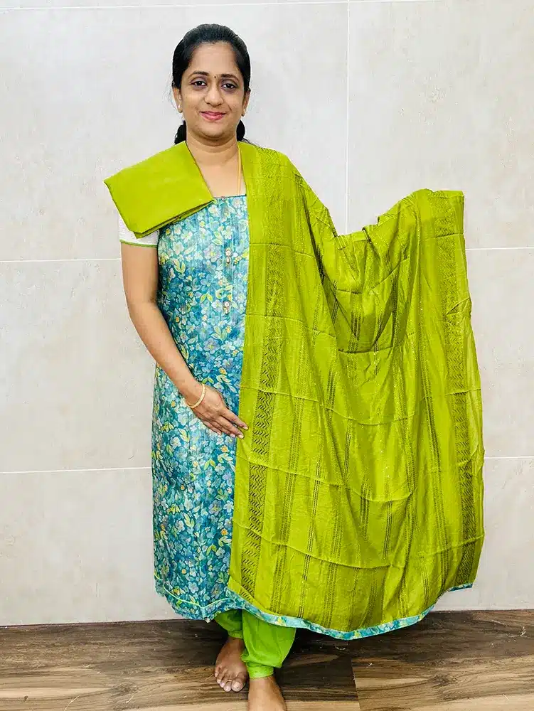 Digital printed Chanderi silk top with soft silk dupatta and silk bottom (lining included)