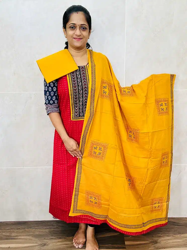 Premium Pure Cotton top with cotton dupatta and cotton bottom