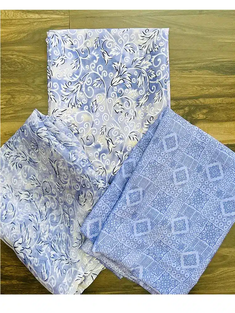 Printed crepe top with printed chiffon dupatta and printed crepe bottom