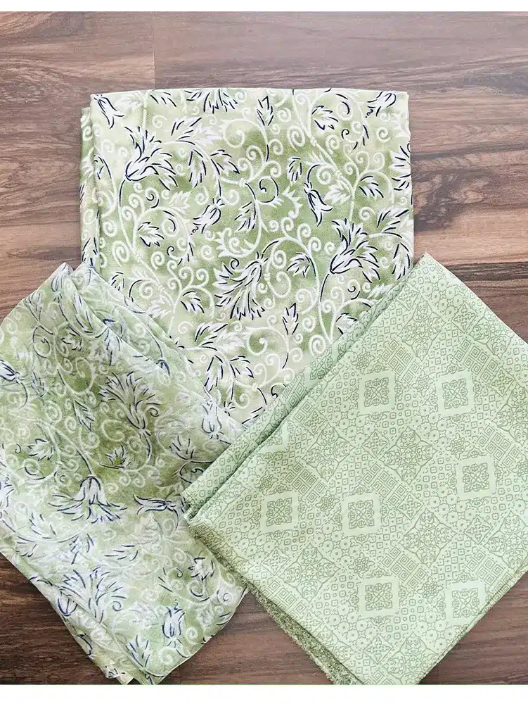 Printed crepe top with printed chiffon dupatta and printed crepe bottom