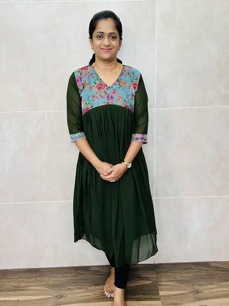 (Mehandi green) Ready to wear Alia cut Georgette Kurtis
