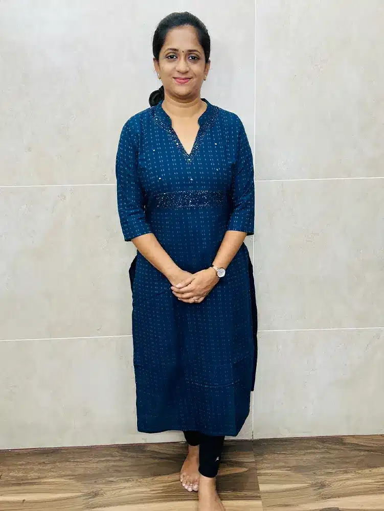 (Dark Blue) Ready to wear Pure cotton top with handworked yoke