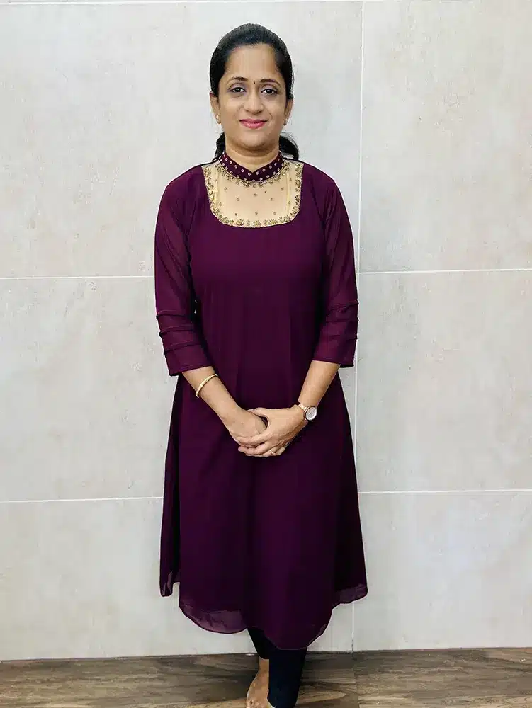 (Dark purple) Ready to wear Beautifully handworked Georgette top with crepe lining