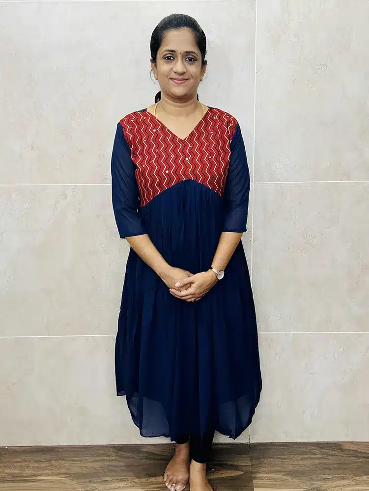 Georgette top with embroidered pure cotton yoke(Alia Cut Pattern)