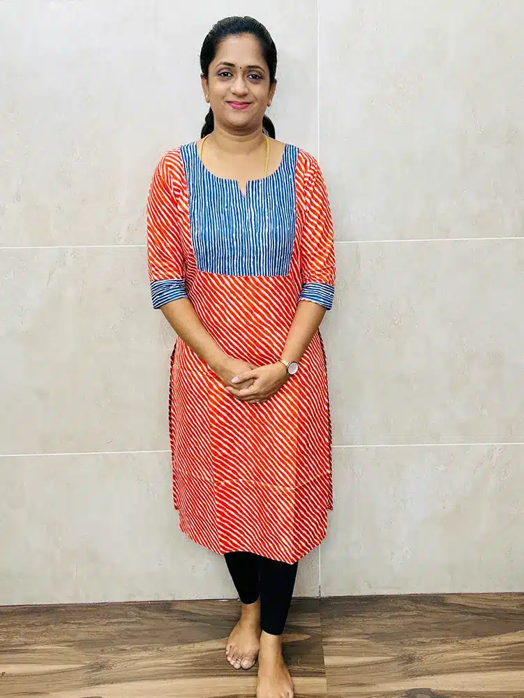 (Orange) Ready to wear cotton kurti with lining