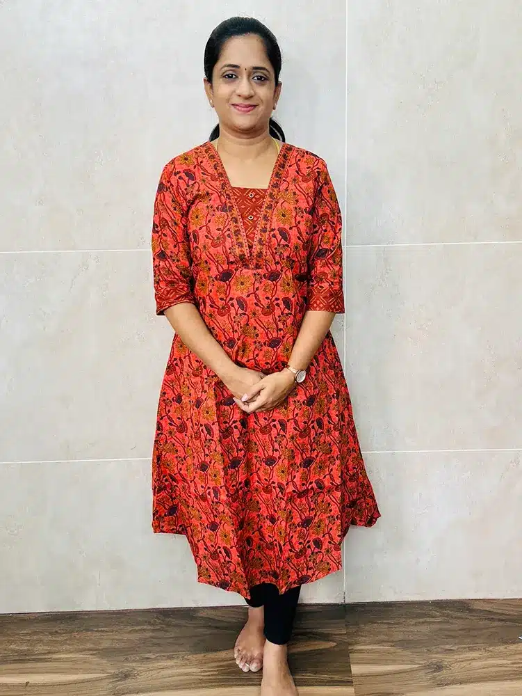 Ready to wear Handblock printed ajrakh cotton Kurtis (A-line pattern) with lining