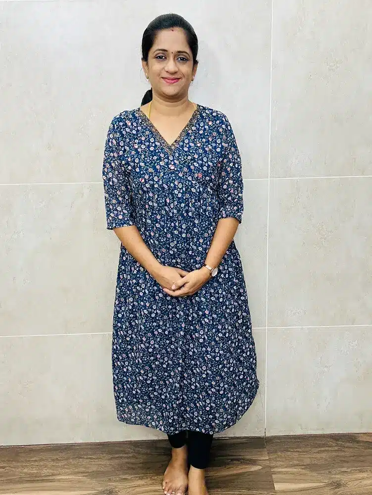 Ready to wear Printed Georgette top with handworked yoke (Alia Cut Pattern) with lining