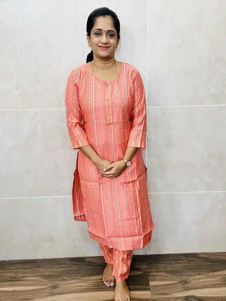 Ready to wear Printed muslin silk top with muslin silk pant