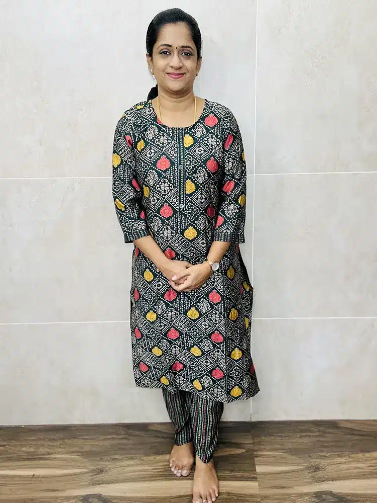 (Green) Ready to wear Printed muslin silk top with muslin silk pant