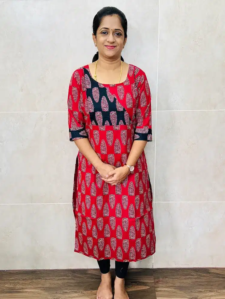 Ready to wear Ajrakh cotton top with cotton lining