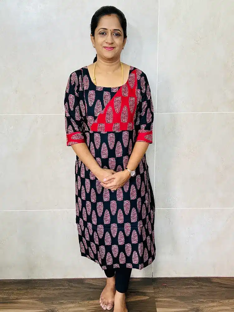 Ready to wear Ajrakh cotton top with cotton lining