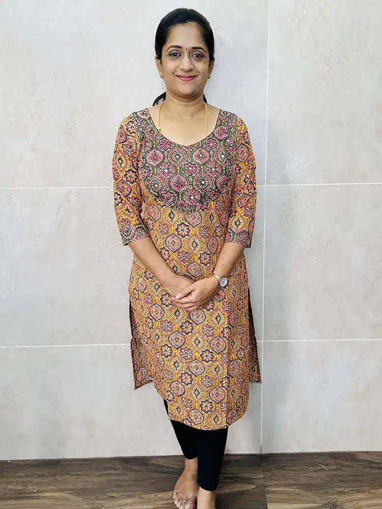 Pure ajrakh cotton top with heavy handworked yoke