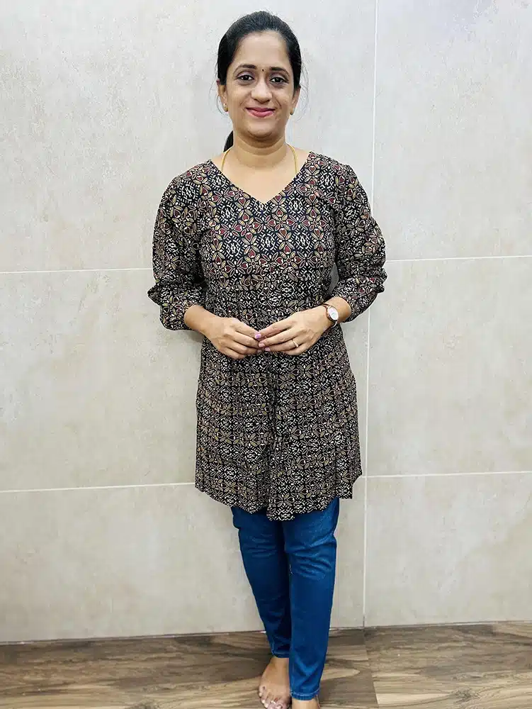 Black - Ajrakh printed cotton short top