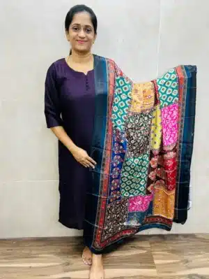 (Pattern-1)Printed Pakistani dupatta with mirror works(Only dupatta)