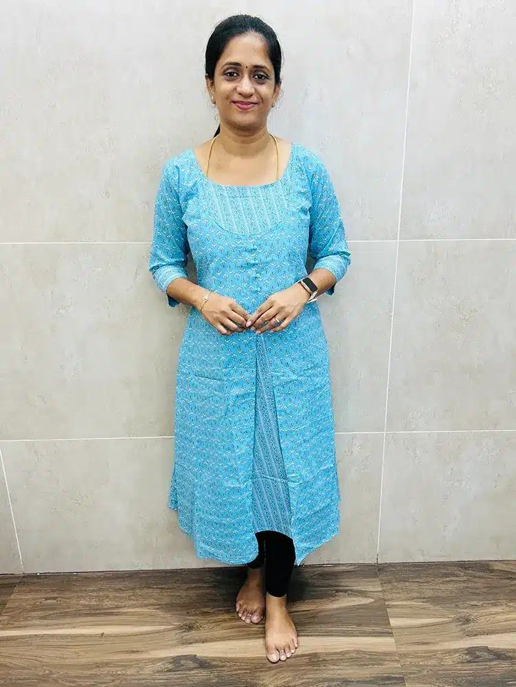 Printed cotton top (cotton lining) with printed cotton overcoat (Aline pattern)