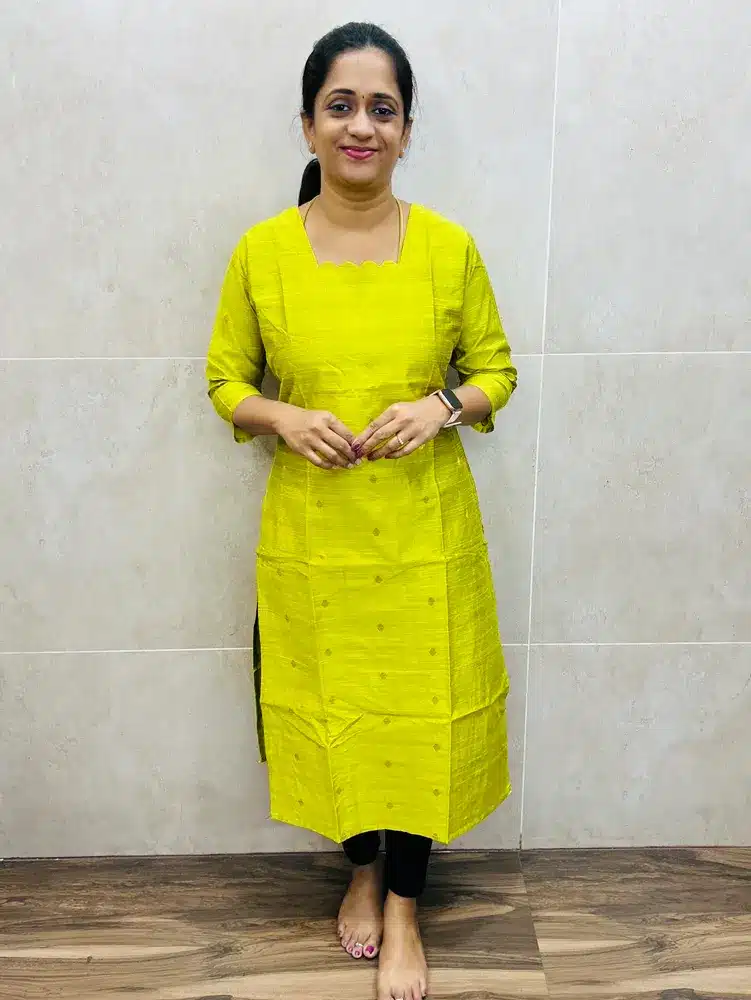 Premium silk cotton top(cotton lining) with allover zari woven buttas(straight cut)