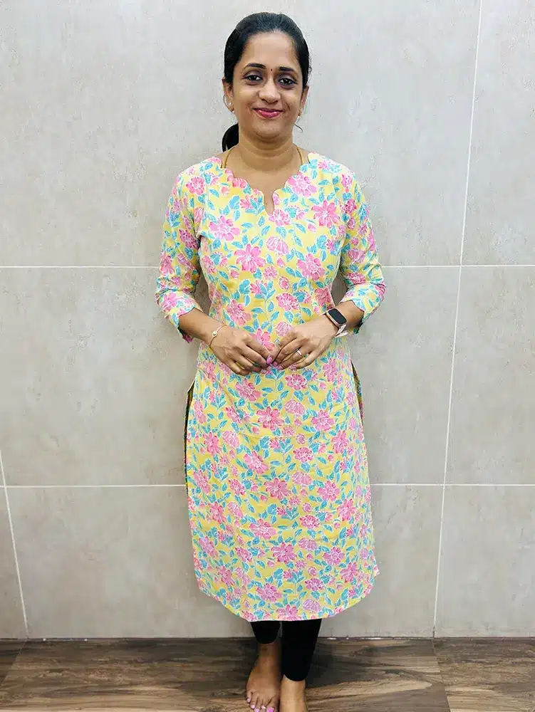 Printed pure jaipur cotton top with cotton lining (Straight cut)