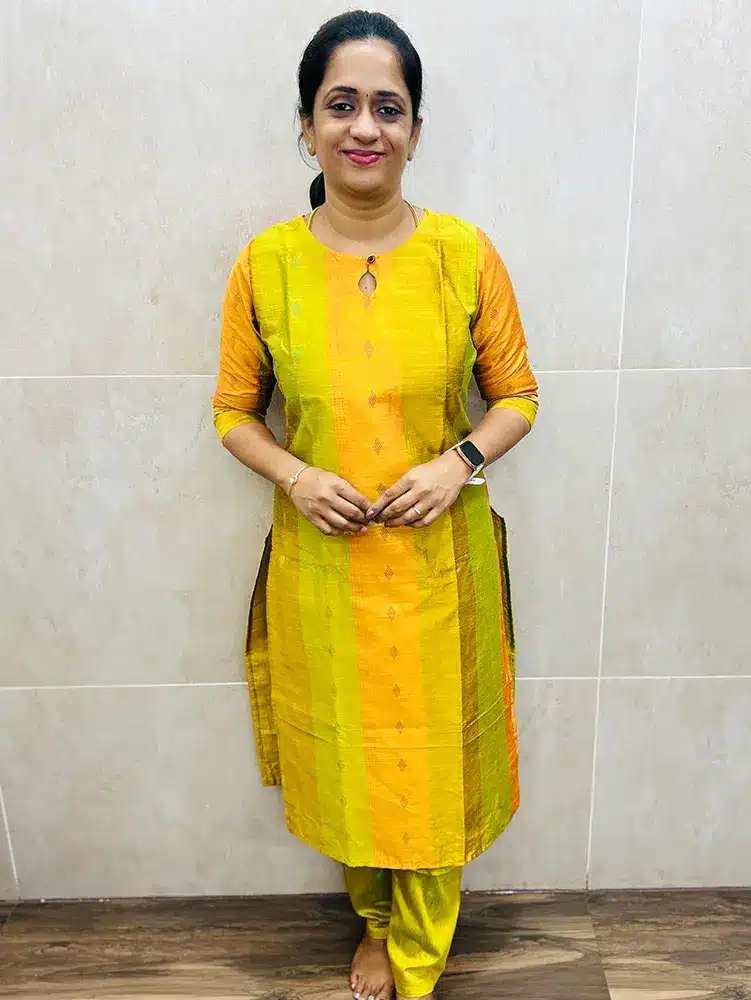 Premium silk cotton top (cotton lining) with all over thread weaving paired with silk cotton bottom (straight cut)