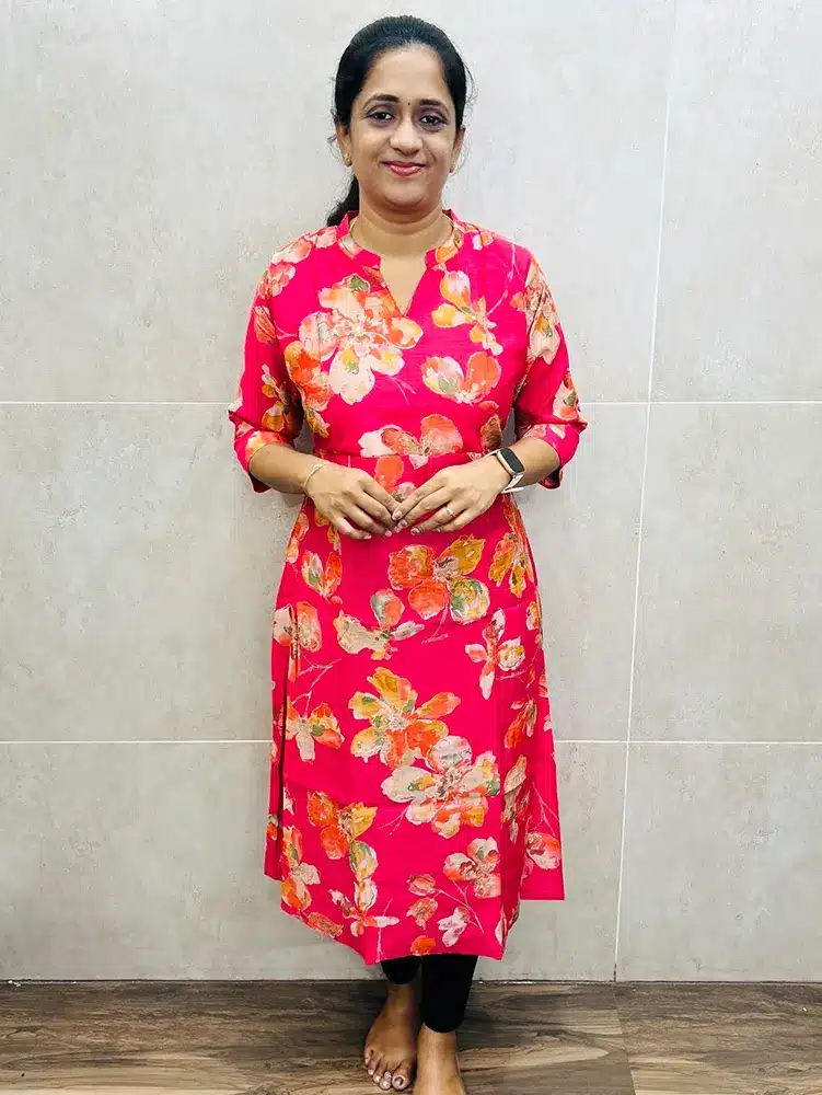 Premium printed silk cotton top with cotton lining(Aline pattern)