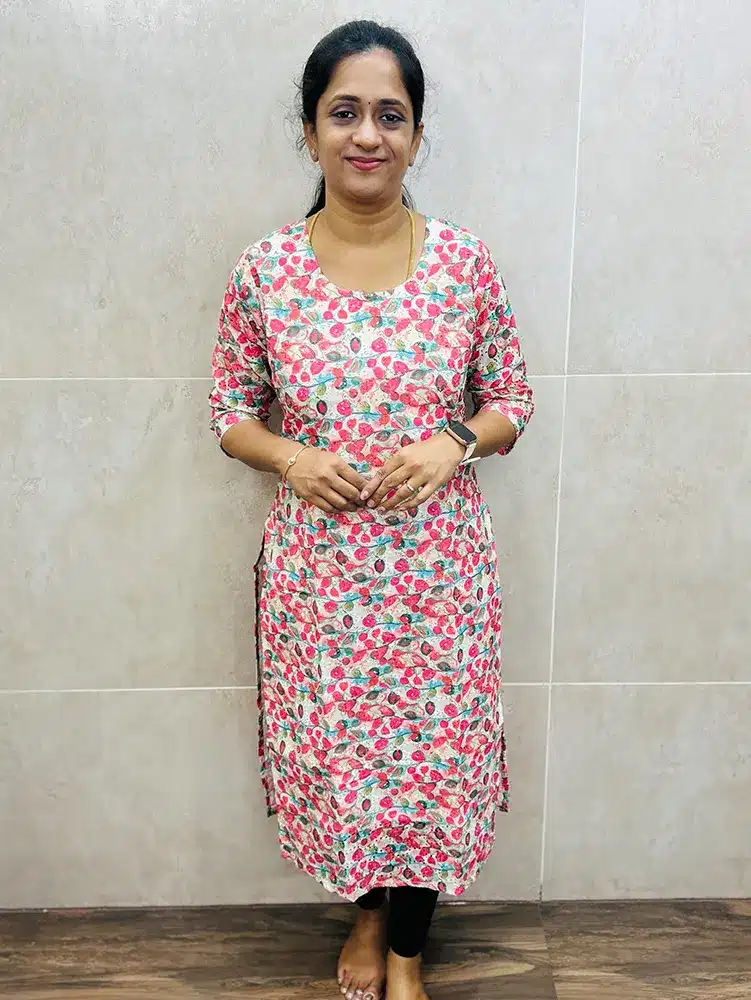 Digital printed hakoba cotton top with cotton lining (straight cut)