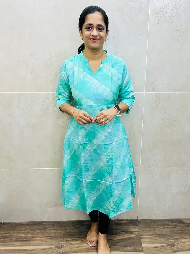 Premium printed muslin silk top with cotton lining (Anarkali pattern)