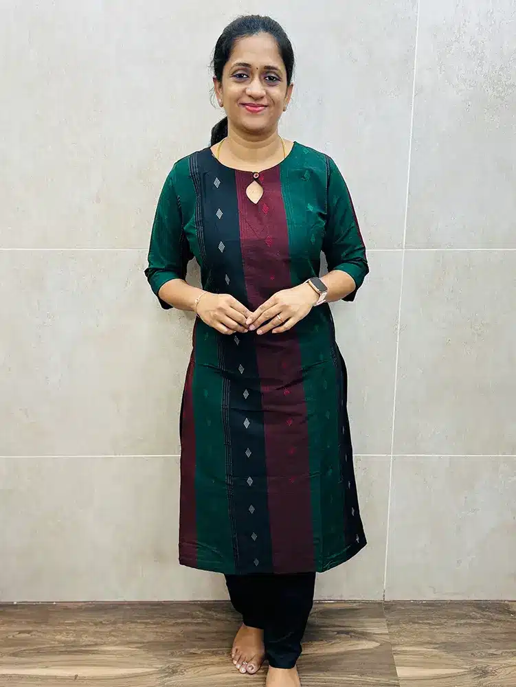 Premium silk cotton top (cotton lining) with all over thread weaving paired with silk cotton bottom (straight cut)