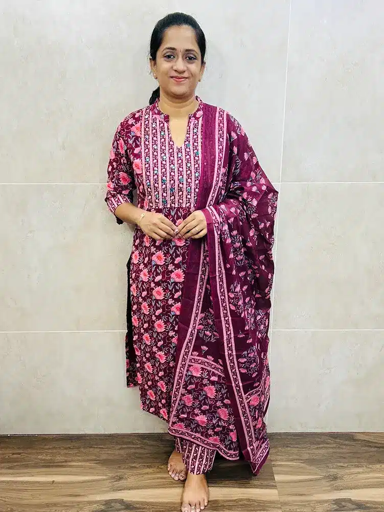 Brown - Cotton Jaipur Printed Dupatta 96