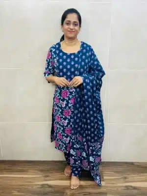 Printed Jaipur cotton top (cotton lining) paired with printed cotton dupatta