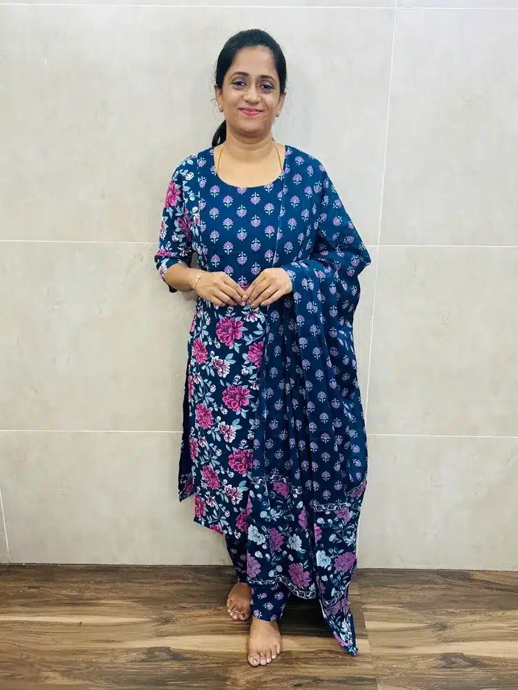 Printed Jaipur cotton top (cotton lining) paired with printed cotton dupatta