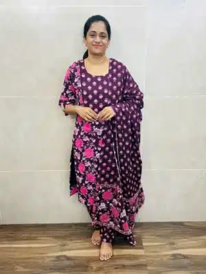 Printed Jaipur cotton top (cotton lining) paired with printed cotton dupatta