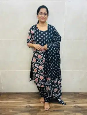 Printed Jaipur cotton top (cotton lining) paired with printed cotton dupatta