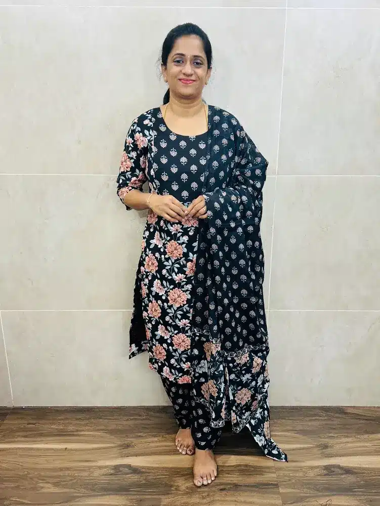 Printed Jaipur cotton top (cotton lining) paired with printed cotton dupatta