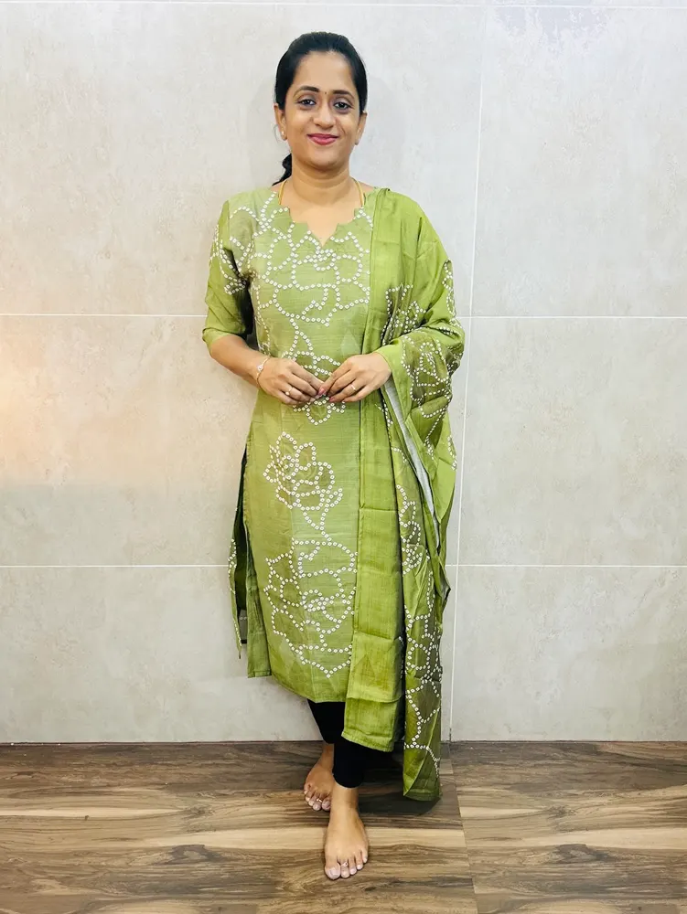 Digital printed Premium linen cotton top (cotton lining) paired with linen cotton dupatta