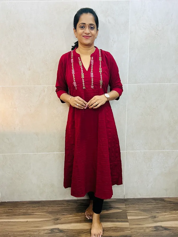 Soft stretchable Rayon dupatta top with embroidered yoke (Panel Aline pattern)