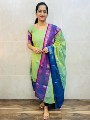 TOP ONLY-Kanchi cotton top (cotton lining) with zari weavings
