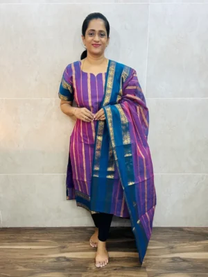 Kanchi cotton top (cotton lining) with kanchi cotton dupatta