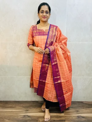 Kanchi cotton top (cotton lining) paired with Kanchi cotton dupatta