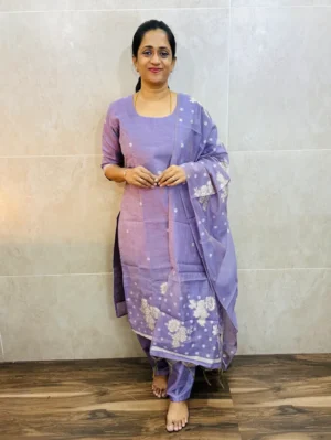 Soft Benarasi silk top (full cotton lining) with exclusive jamdani weaving paired with benarasi soft silk dupatta and silk bottom