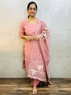Soft Benarasi silk top (full cotton lining) with exclusive jamdani weaving paired with benarasi soft silk dupatta and silk bottom