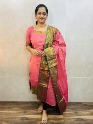 Kanchi cotton top (cotton lining) paired with Kanchi cotton dupatta