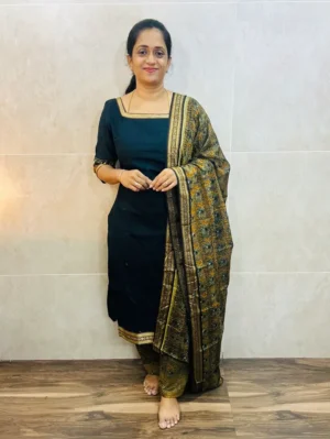 Pure cotton top(cotton lining) paired with printed cotton dupatta and cotton bottom(free size)