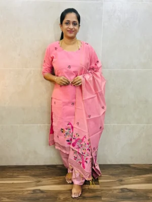 Soft Benarasi silk top (full cotton lining) with exclusive jamdani weaving paired with benarasi soft silk dupatta and silk bottom