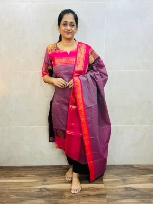 Kanchi cotton top (cotton lining) paired with Kanchi cotton dupatta