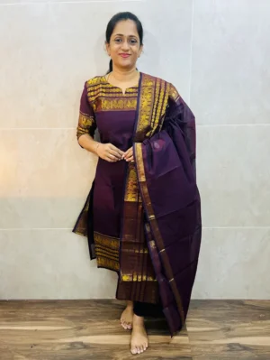 Kanchi cotton top (cotton lining) paired with Kanchi cotton dupatta